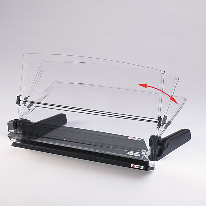 In-Line Freestanding Copyholder, 300 Sheet Capacity, Plastic, Black/Clear