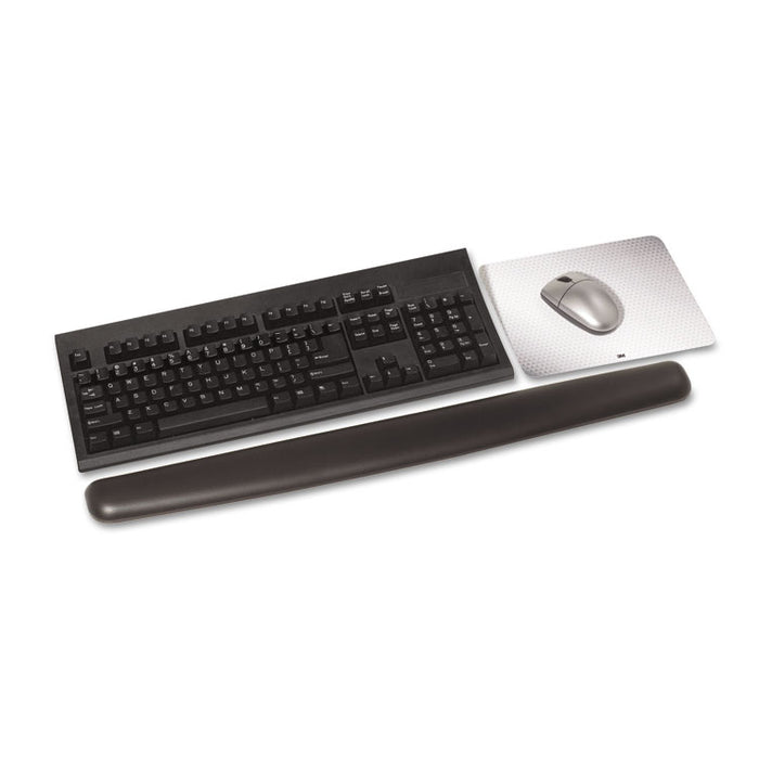 Antimicrobial Gel Thin Keyboard Wrist Rest, Extended Length, 25 x 2.5, Black
