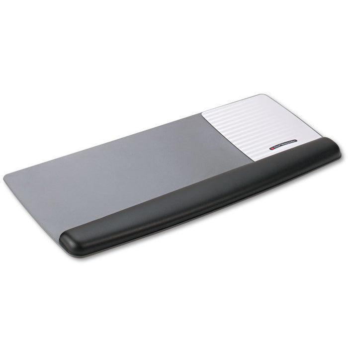 Antimicrobial Gel Mouse Pad/Keyboard Wrist Rest Platform, Black/Silver