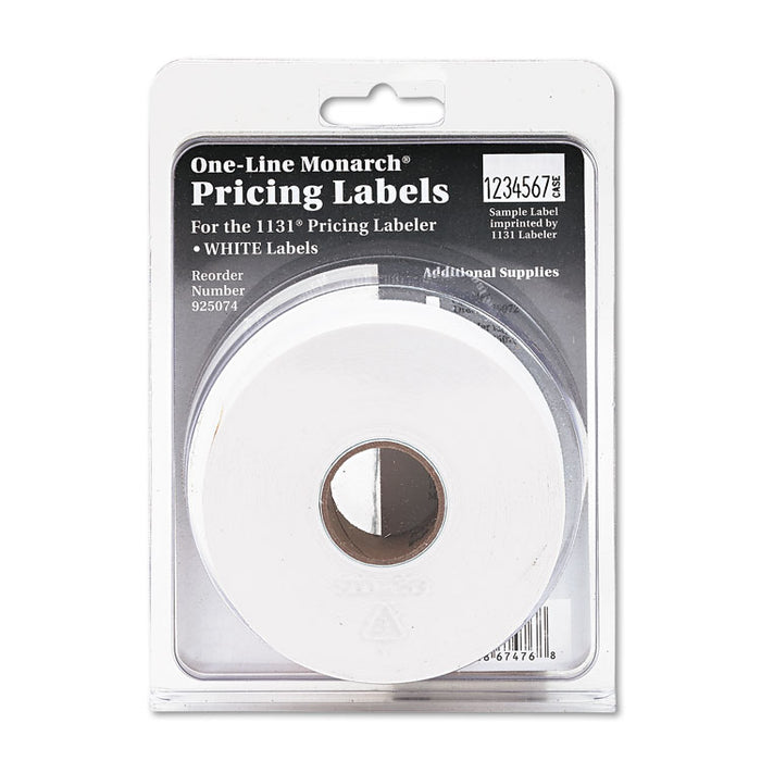 Easy-Load One-Line Labels for Pricemarker 1131, 0.44 x 0.88, White, 2,500/Roll