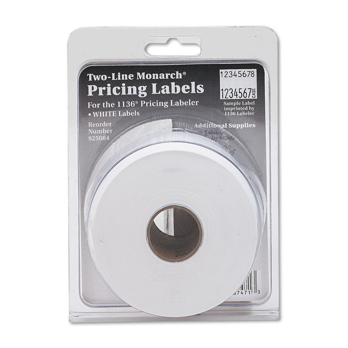 Easy-Load Two-Line Labels for Pricemarker 1136, 0.63 x 0.88, White, 1,750/Roll, 2 Rolls/Pack