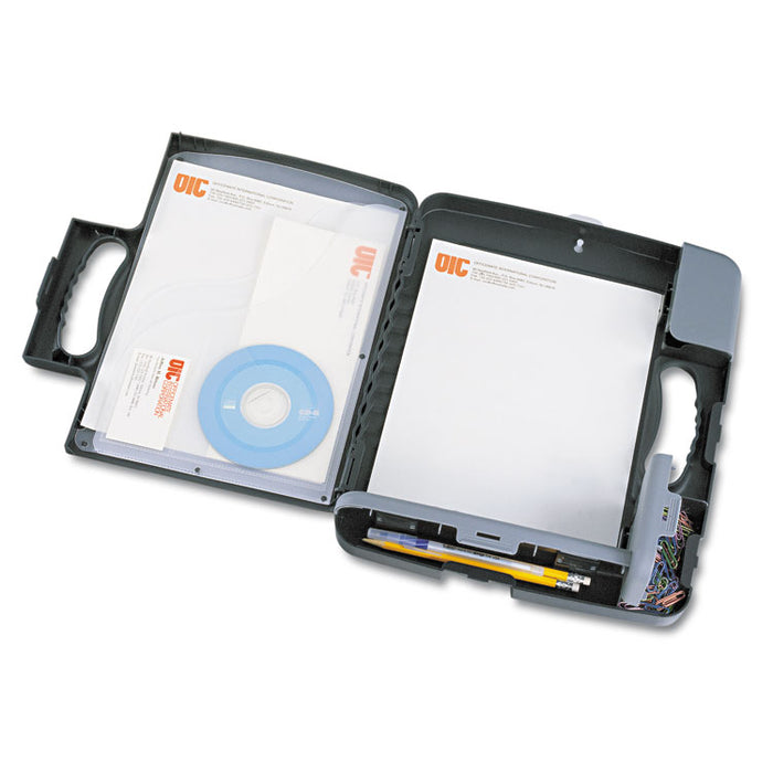 Portable Storage Clipboard Case, 3/4" Capacity, Holds 9w x 12h, Charcoal