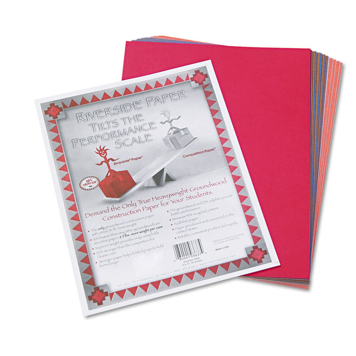 Riverside Construction Paper, 76lb, 9 x 12, Assorted, 50/Pack