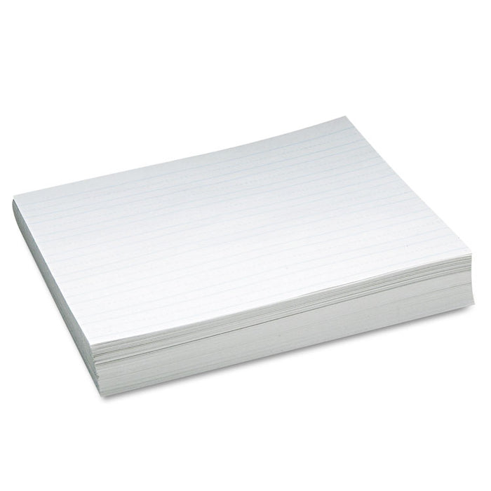 Skip-A-Line Ruled Newsprint Paper, 3/4" Two-Sided Long Rule, 8.5 x 11, 500/Pack