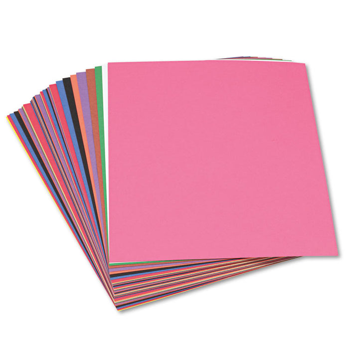Construction Paper, 58 lb Text Weight, 12 x 18, Assorted, 50/Pack