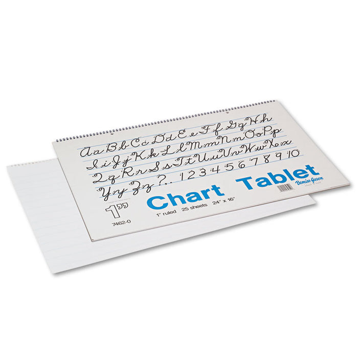 Chart Tablets, Presentation Format (1" Rule), 24 x 16, White, 25 Sheets