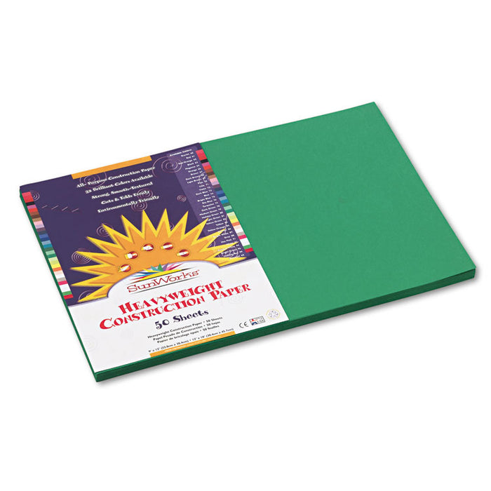 Construction Paper, 58lb, 12 x 18, Holiday Green, 50/Pack