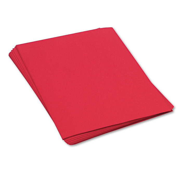 Construction Paper, 58 lb Text Weight, 18 x 24, Holiday Red, 50/Pack