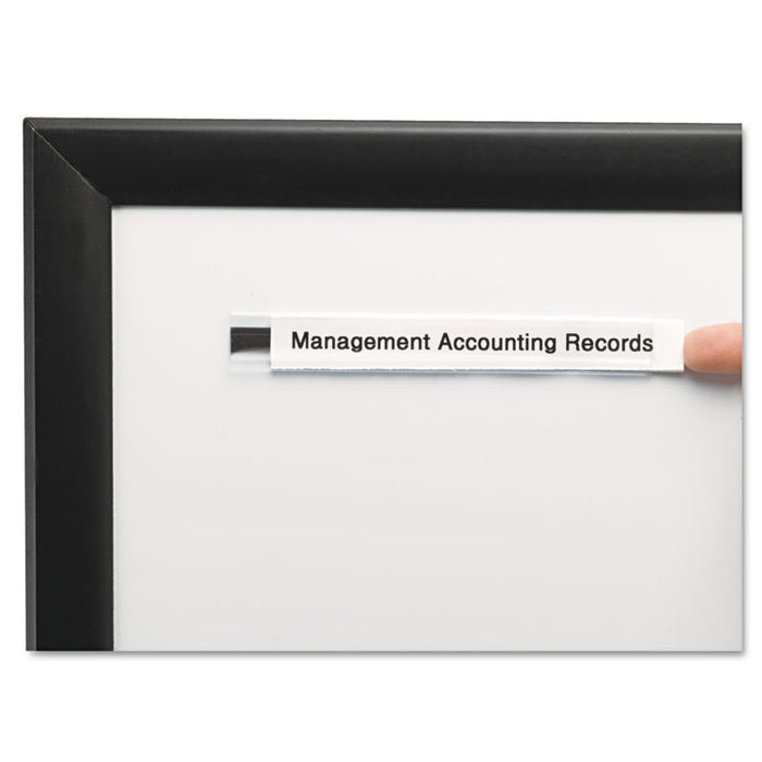 Clear Magnetic Label Holders, Side Load, 6 x 1/2, Clear, 10/Pack