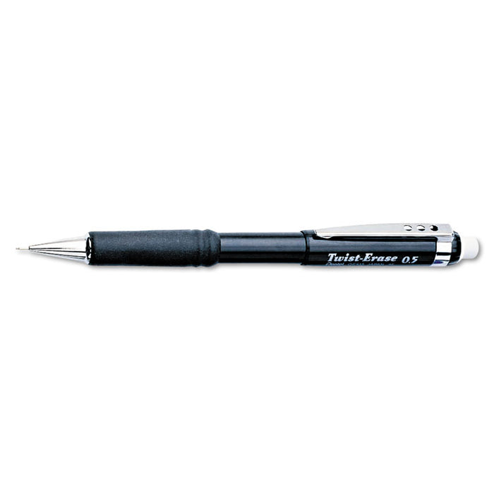 Twist-Erase III Mechanical Pencil, 0.5 mm, HB (#2.5), Black Lead, Black Barrel