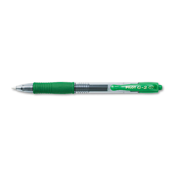 G2 Premium Gel Pen, Retractable, Fine 0.7 mm, Green Ink, Smoke Barrel, Dozen