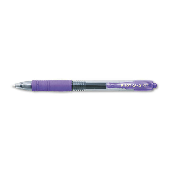 G2 Premium Retractable Gel Pen, 0.7mm, Purple Ink, Smoke Barrel, Dozen
