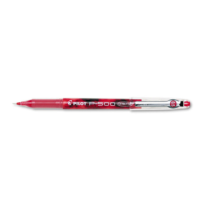 Precise P-500 Gel Pen, Stick, Extra-Fine 0.5 mm, Red Ink, Red Barrel, Dozen