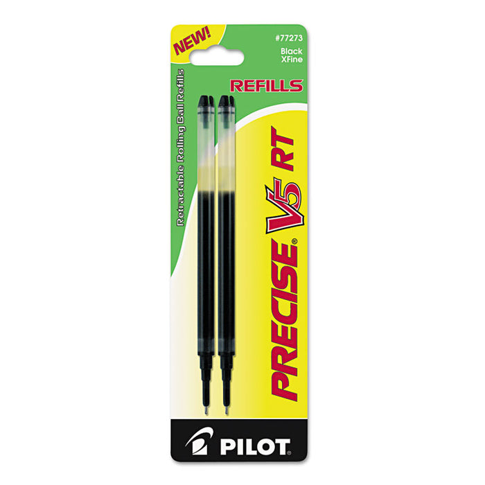 Refill for Pilot Precise V5 RT Rolling Ball, Extra-Fine Point, Black Ink, 2/Pack