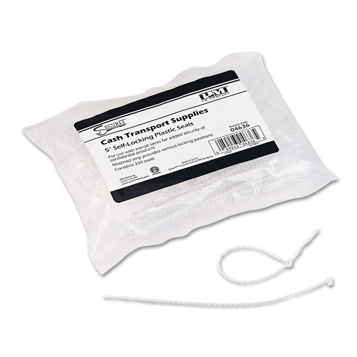 5" Self-locking Plastic Seals, 250 Seals/Pack, Clear