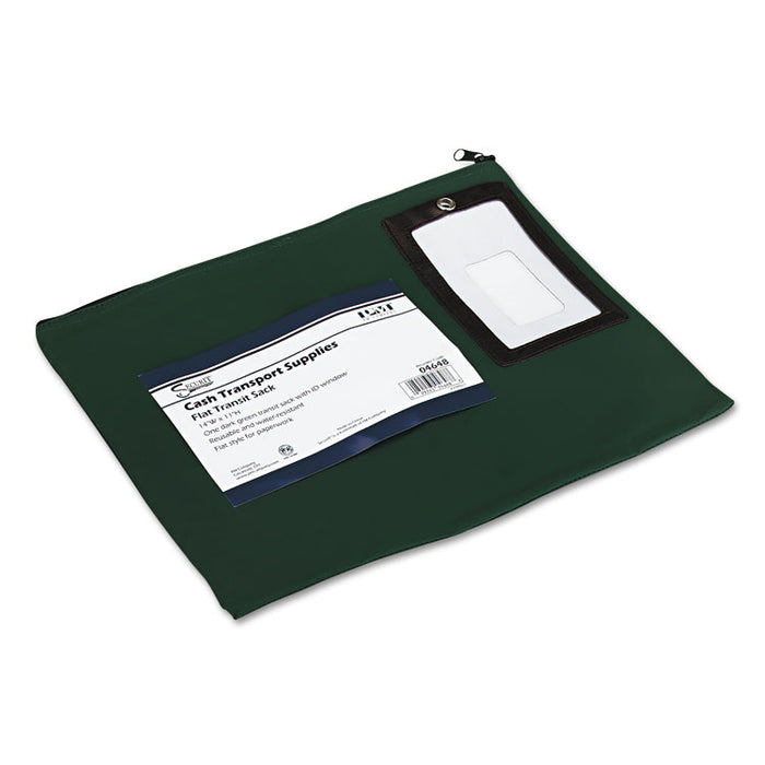 Flat Dark Green Transit Sack, 14w x 11h