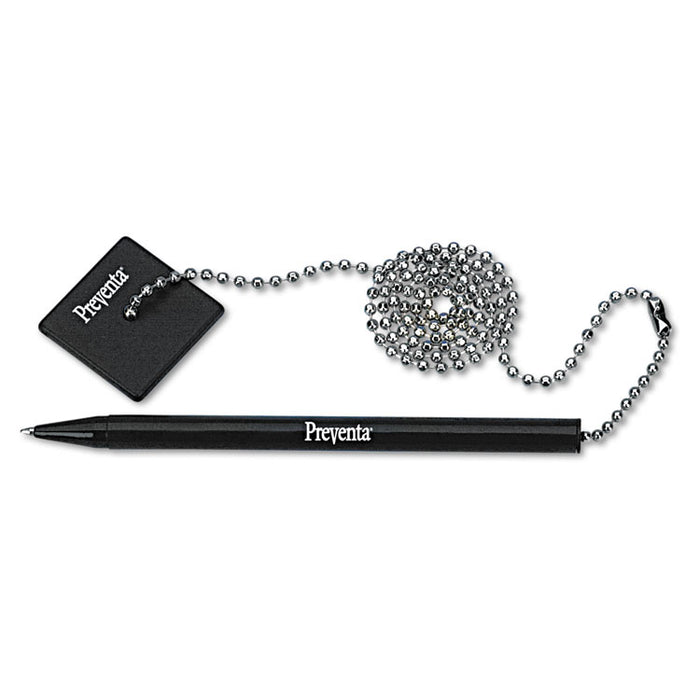 Preventa Stick Ballpoint Counter Pen, Medium 1mm, Black Ink, Black Barrel