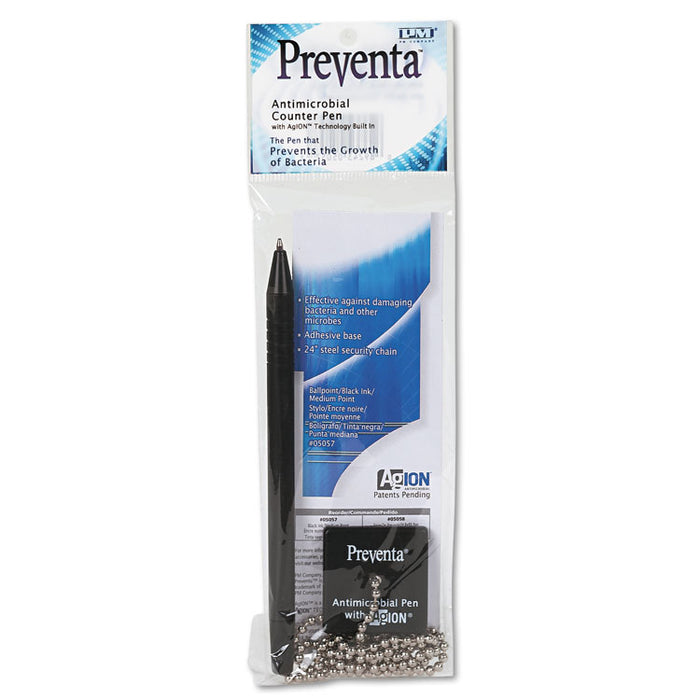 Preventa Stick Ballpoint Counter Pen, Medium 1mm, Black Ink, Black Barrel