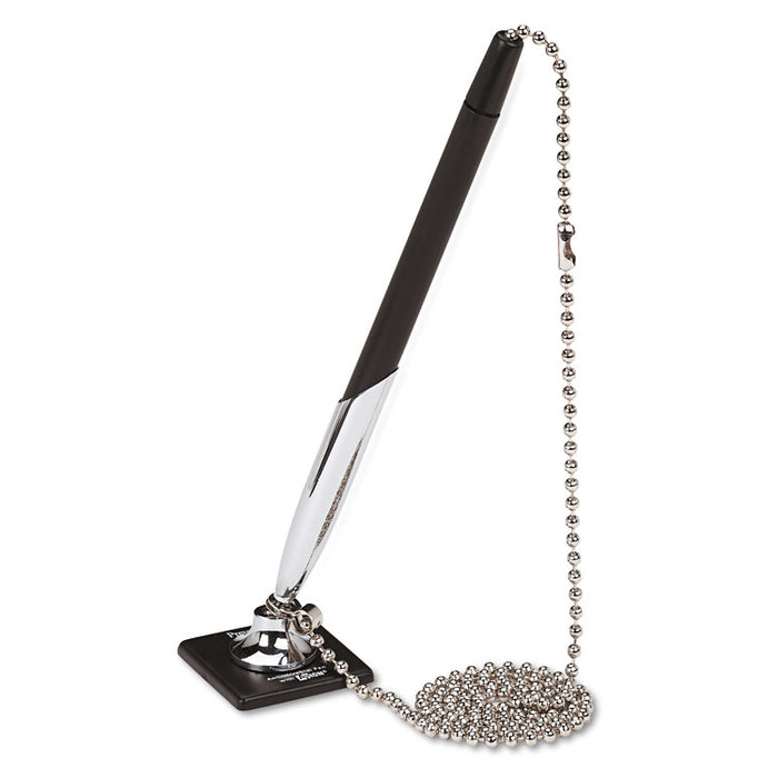 Preventa Deluxe Stick Ballpoint Counter Pen, Medium 1mm, Black Ink, Black Barrel