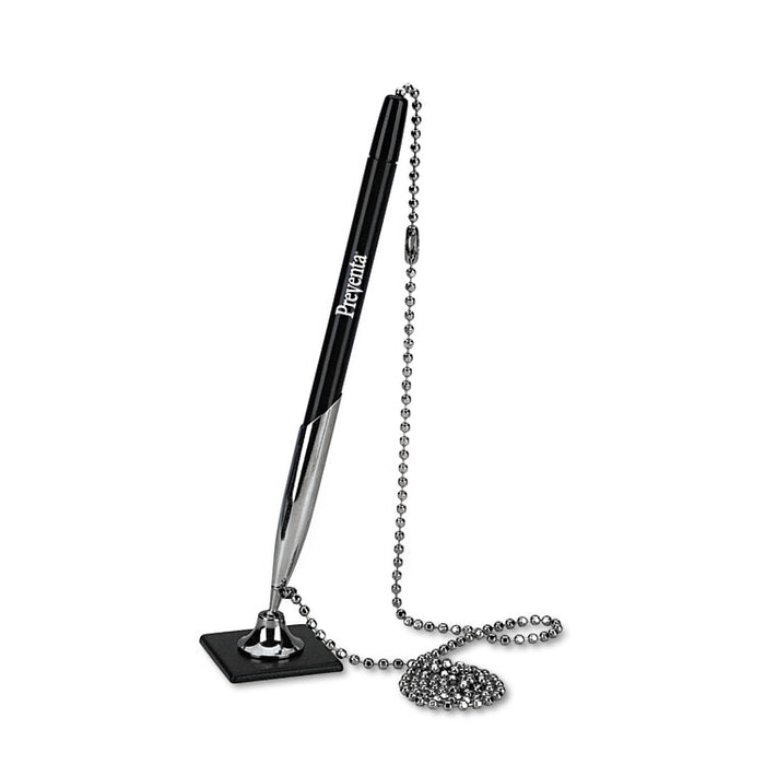 Preventa Deluxe Stick Ballpoint Counter Pen, Medium 1mm, Black Ink, Black Barrel