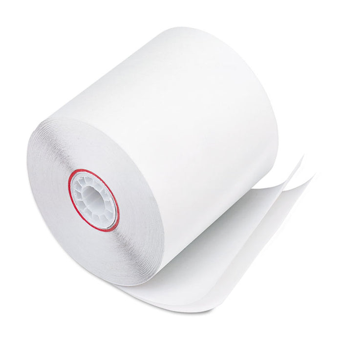 Impact Printing Carbonless Paper Rolls, 3" x 90 ft, White/White, 50/Carton