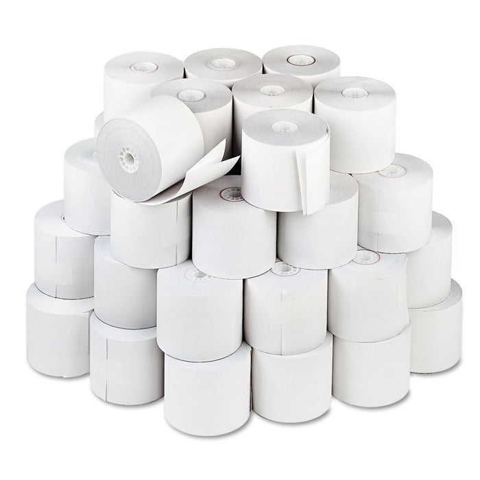 Impact Printing Carbonless Paper Rolls, 2.25" x 90 ft, White/White, 50/Carton