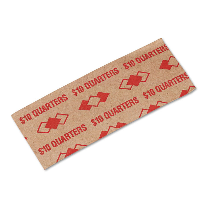 Tubular Coin Wrappers, Quarters, $10, Pop-Open Wrappers, 1000/Pack