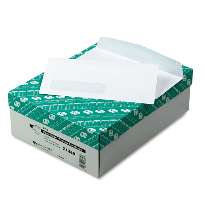 Park Ridge Embossed Executive Envelope, #10, Commercial Flap, Gummed Closure, 4.13 x 9.5, White, 500/Box