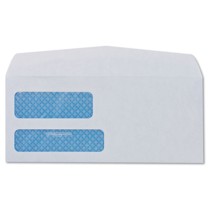 Double Window Security-Tinted Check Envelope, #8 5/8, Commercial Flap, Gummed Closure, 3.63 x 8.63, White, 1,000/Box