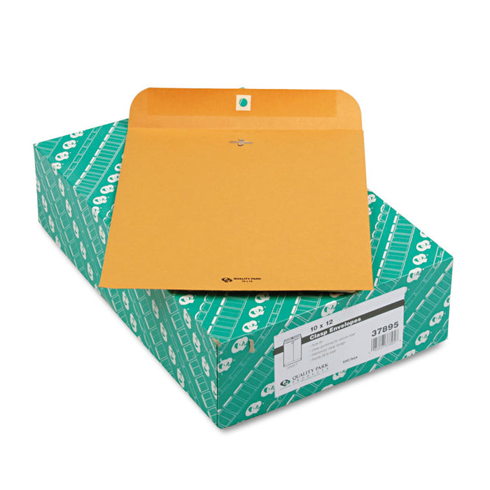 Clasp Envelope, 28 lb Bond Weight Kraft, #95, Square Flap, Clasp/Gummed Closure, 10 x 12, Brown Kraft, 100/Box