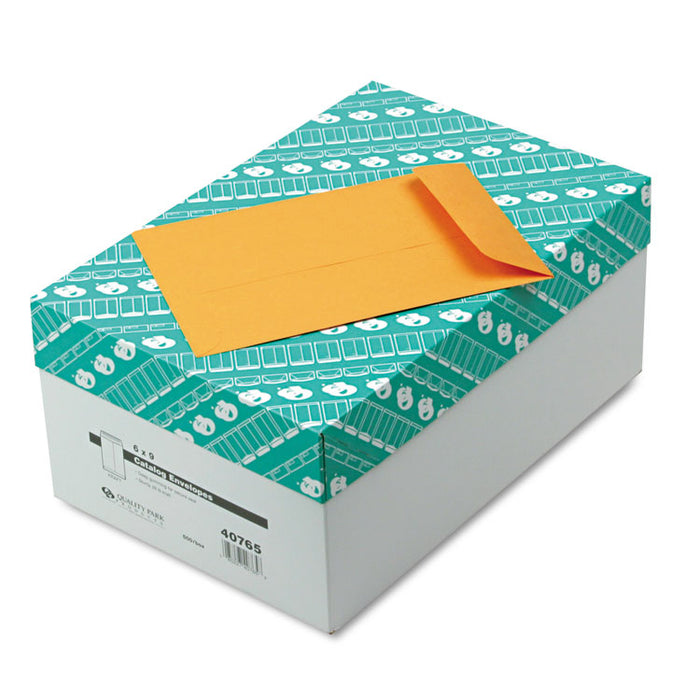 Catalog Envelope, #1, Cheese Blade Flap, Gummed Closure, 6 x 9, Brown Kraft, 500/Box