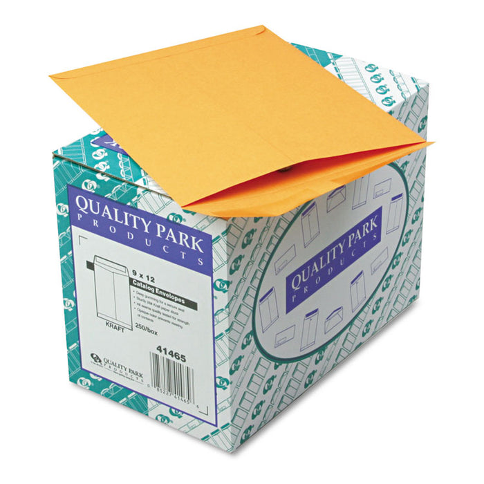 Catalog Envelope, 28 lb Bond Weight Kraft, #10 1/2, Square Flap, Gummed Closure, 9 x 12, Brown Kraft, 250/Box