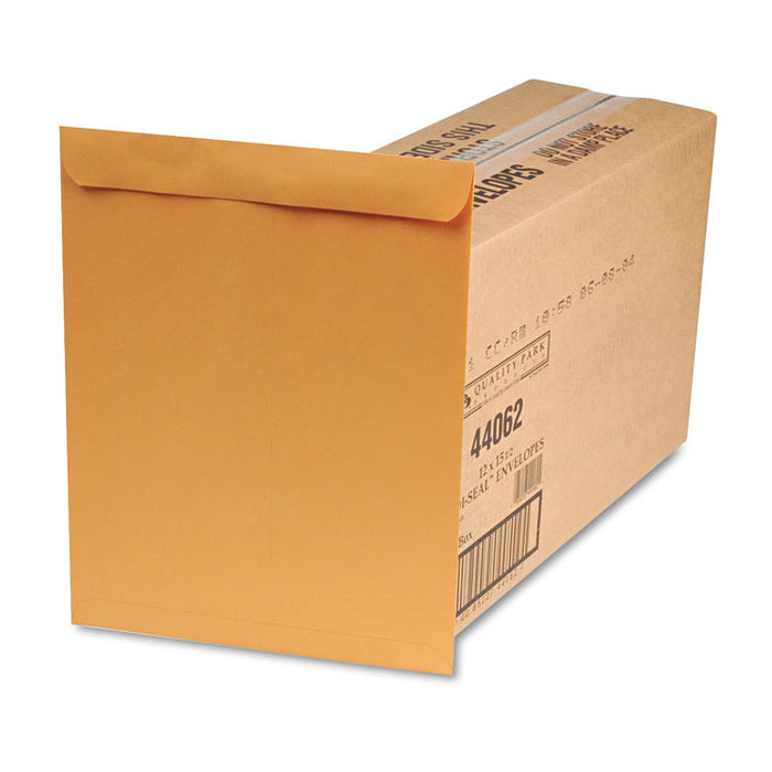 Redi-Seal Catalog Envelope, #15 1/2, Cheese Blade Flap, Redi-Seal Adhesive Closure, 12 x 15.5, Brown Kraft, 250/Box