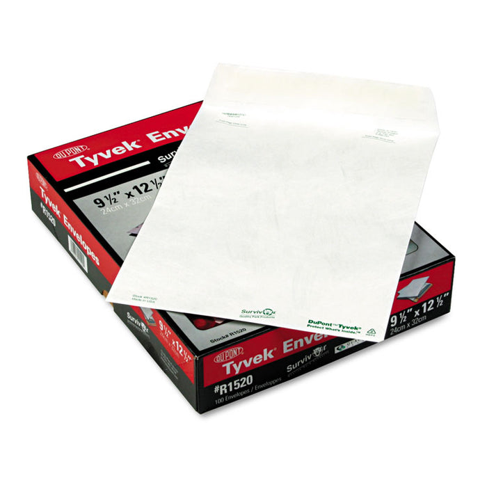 Catalog Mailers, DuPont Tyvek, #12 1/2, Cheese Blade Flap, Redi-Strip Closure, 9.5 x 12.5, White, 100/Box