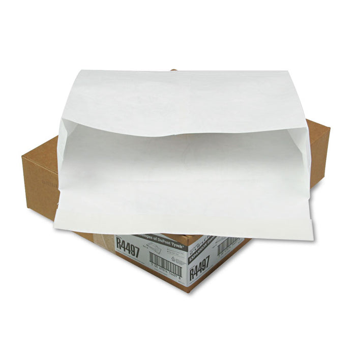 Heavyweight 18 lb Tyvek Open End Expansion Mailers, #15 1/2, Square Flap, Redi-Strip Adhesive Closure, 12 x 16, White, 50/CT