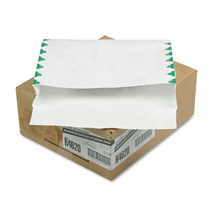 Open Side Expansion Mailers, DuPont Tyvek, #13 1/2, Cheese Blade Flap, Redi-Strip Closure, 10 x 13, White, 100/Carton