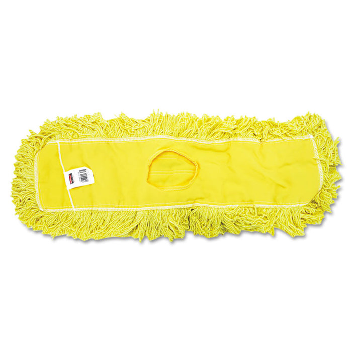 Trapper Commercial Dust Mop, Looped-end Launderable, 5" x 24", Yellow