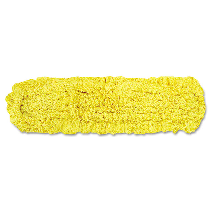 Trapper Commercial Dust Mop, Looped-end Launderable, 5" x 18", Yellow