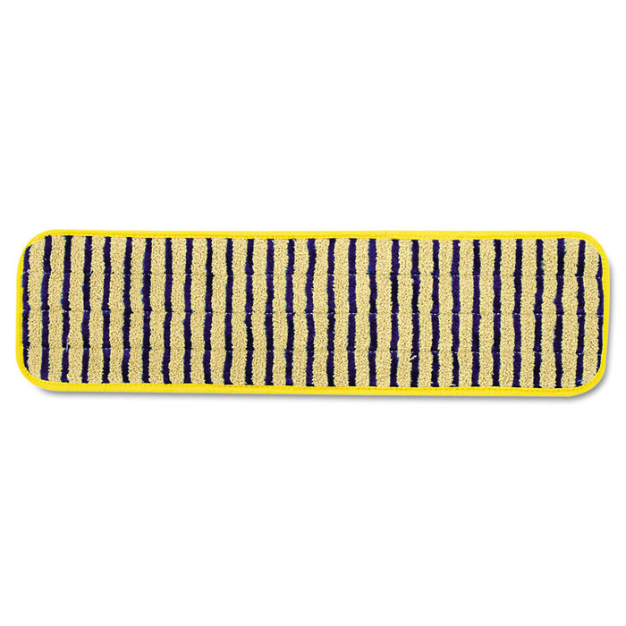 Microfiber Scrubber Pad, Vertical Polyprolene Stripes, 18", Yellow, 6/Carton
