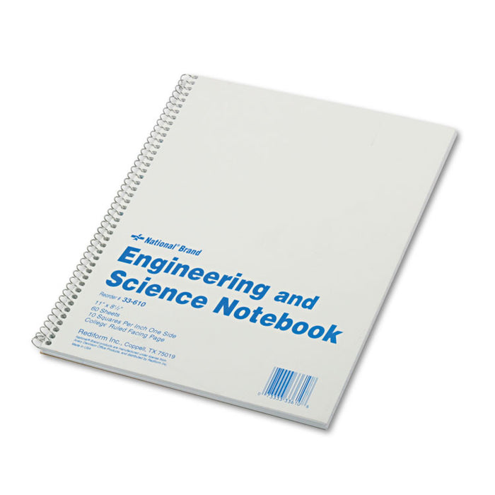 Engineering and Science Notebook, 10 sq/in Quadrille Rule, 11 x 8.5, White, 60 Sheets