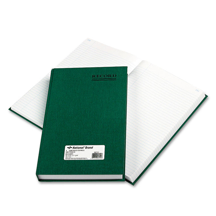 Emerald Series Account Book, Green Cover, 500 Pages, 12 1/4 x 7 1/4