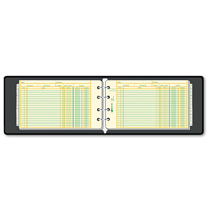 Four-Ring Ledger Binder Kit, 100 Ledger Sheets, 8 1/2 x 5