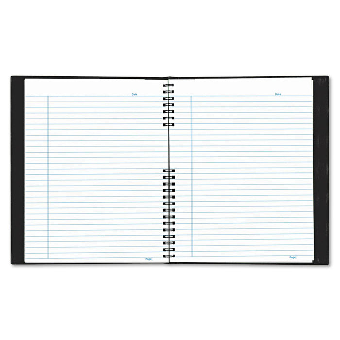 EcoLogix NotePro Executive Notebook, 1 Subject, Medium/College Rule, Black Cover, 11 x 8.5, 100 Sheets