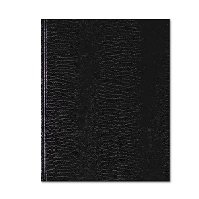 Executive Notebook, Ribbon Bookmark, 1 Subject, Medium/College Rule, Black Cover, 10.75 x 8.5, 75 Sheets