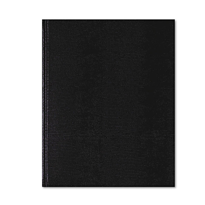 Executive Notebook, Ribbon Bookmark, 1 Subject, Medium/College Rule, Black Cover, 10.75 x 8.5, 75 Sheets
