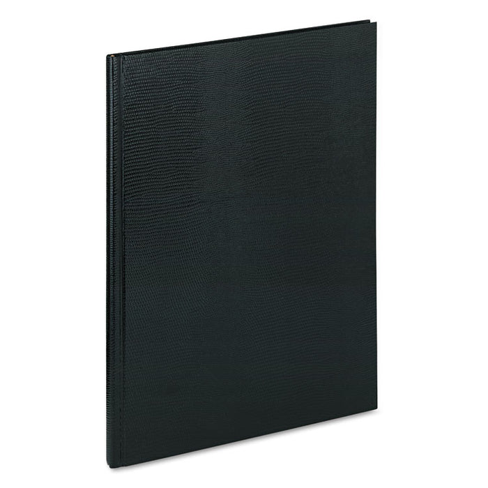 Executive Notebook, Ribbon Bookmark, 1 Subject, Medium/College Rule, Black Cover, 10.75 x 8.5, 75 Sheets