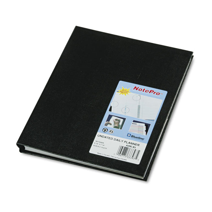NotePro Undated Daily Planner, 9-1/4 x 7-1/4, Black