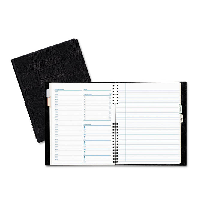 NotePro Undated Daily Planner, 9-1/4 x 7-1/4, Black