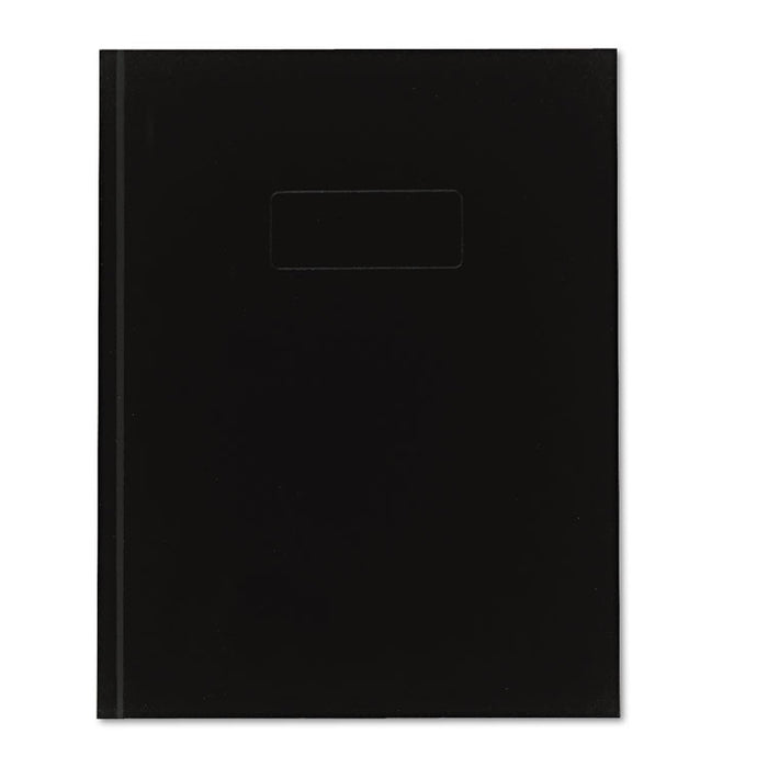 Business Notebook with Self-Adhesive Labels, 1 Subject, Medium/College Rule, Black Cover, 9.25 x 7.25, 192 Sheets
