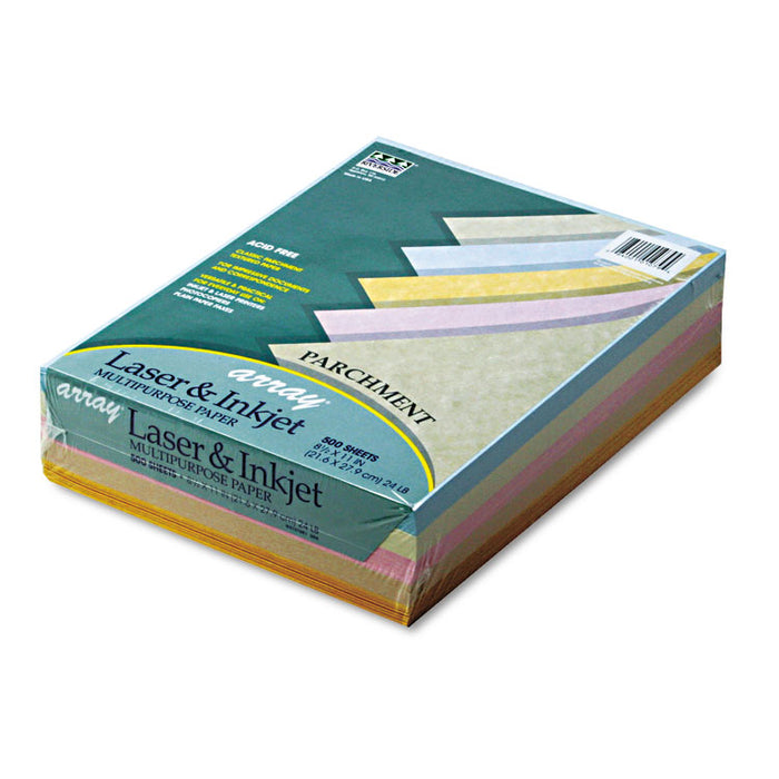 Array Colored Bond Paper, 24 lb Bond Weight, 8.5 x 11, Assorted Parchment Colors, 500/Ream